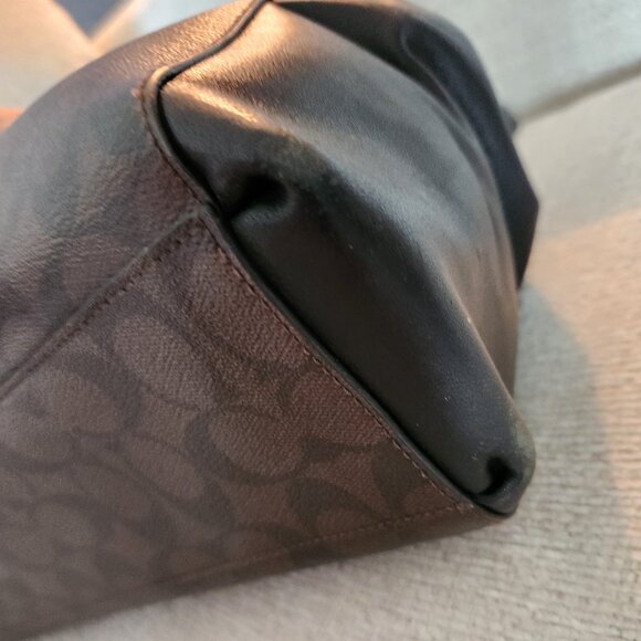 Coach Christie Carryall Signature Dark Brown Shoulder Bag Satchel Purse - Picture 4 of 9